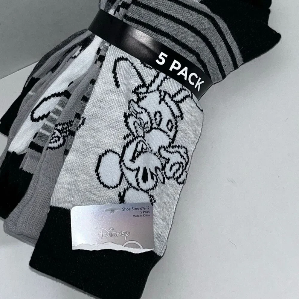 New‎ Disney 100 Mens 5 Pair Of Socks MICKEY STITCH WINNIE THE POOH WOODY MIGUEL